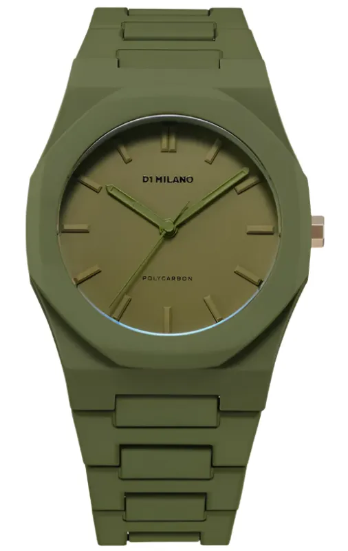 D1 Milano Polycarbon Military Green Watch made by Jura Watches