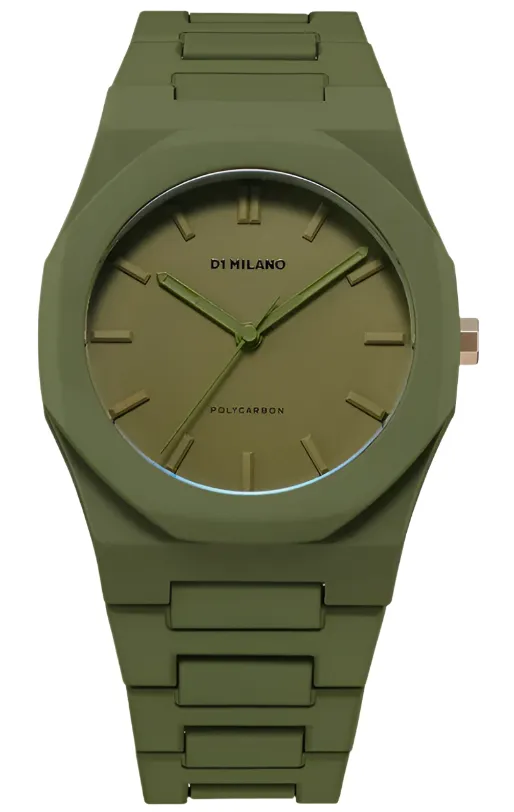 D1 Milano Polycarbon Military Green Watch sold by Jura Watches