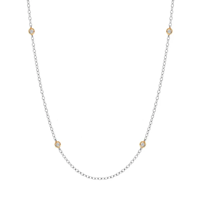 18ct White and Rose Gold Diamond Necklet D sold by Jura Watches