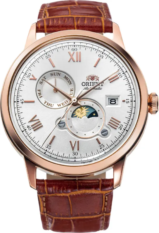 Orient Bambino Sun and Moon White Watch sold by Jura Watches