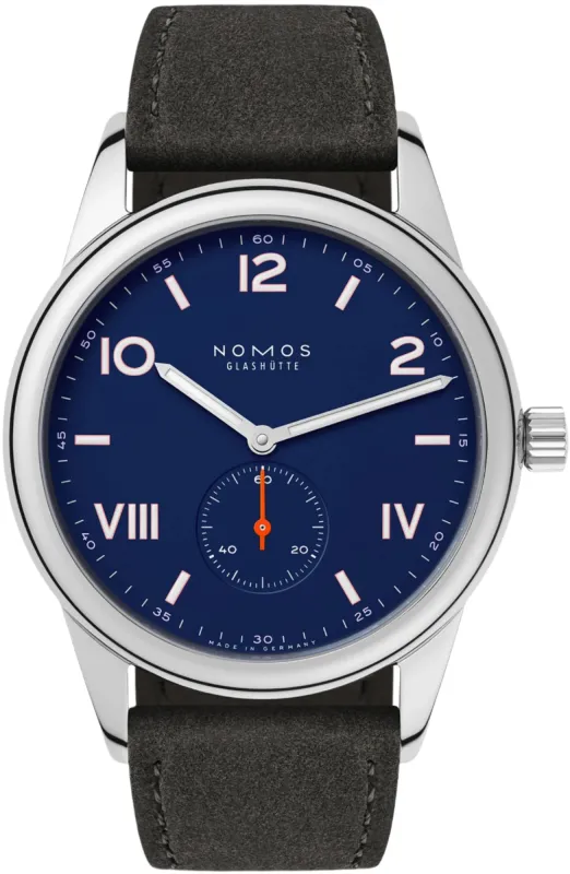 Nomos Glashutte Club Campus 38 Nigh Sky Sapphire Crystal Watch sold by Jura Watches