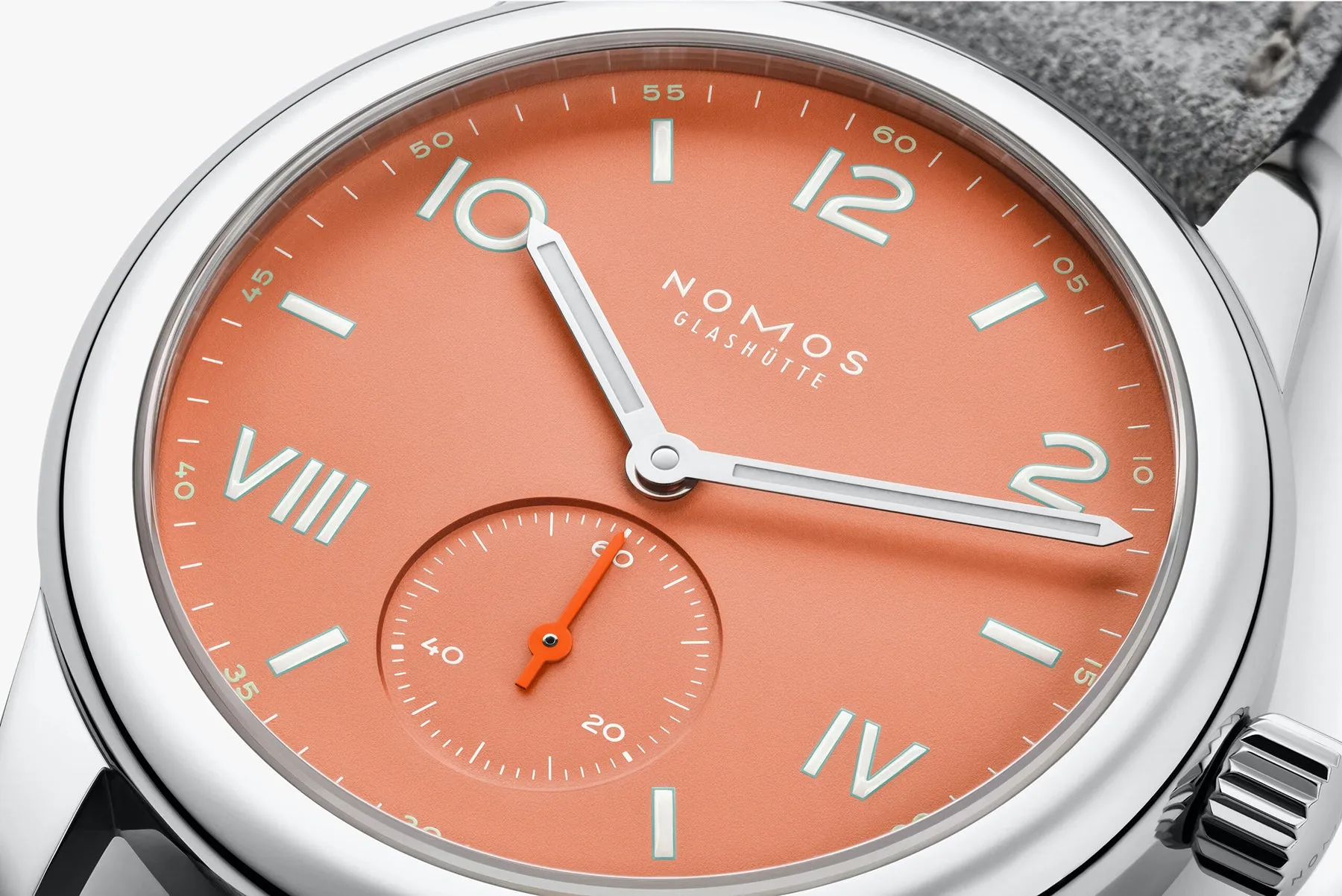 Nomos Glashutte Club Campus Cream Coral Steel Back Watch sold by Jura Watches product image thumbnail 4