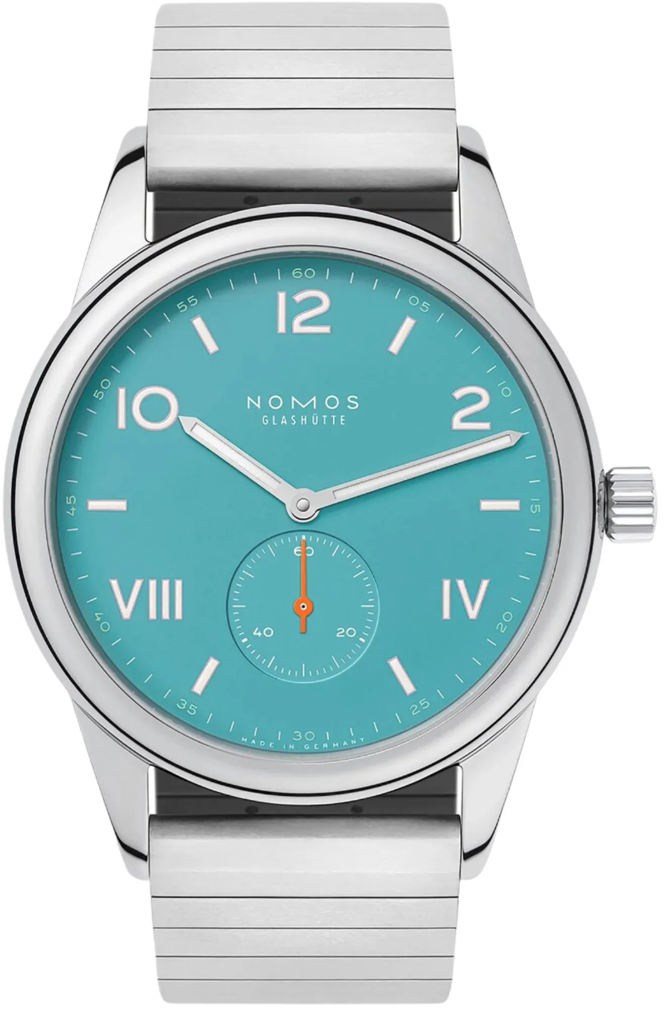 Nomos Glashutte Club Campus 38 Endless Blue Sapphire Crystal Watch sold by Jura Watches