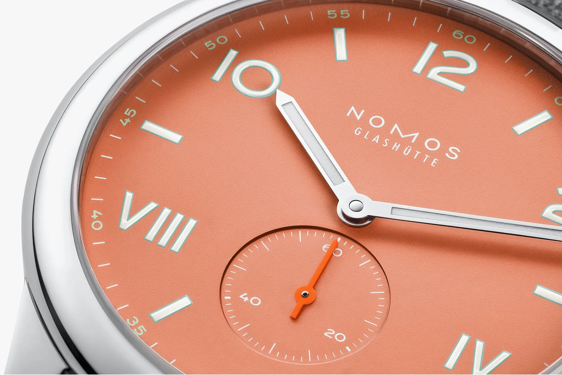 Nomos Glashutte Club Campus 38 Cream Coral Steel Back Watch sold by Jura Watches product image thumbnail 4