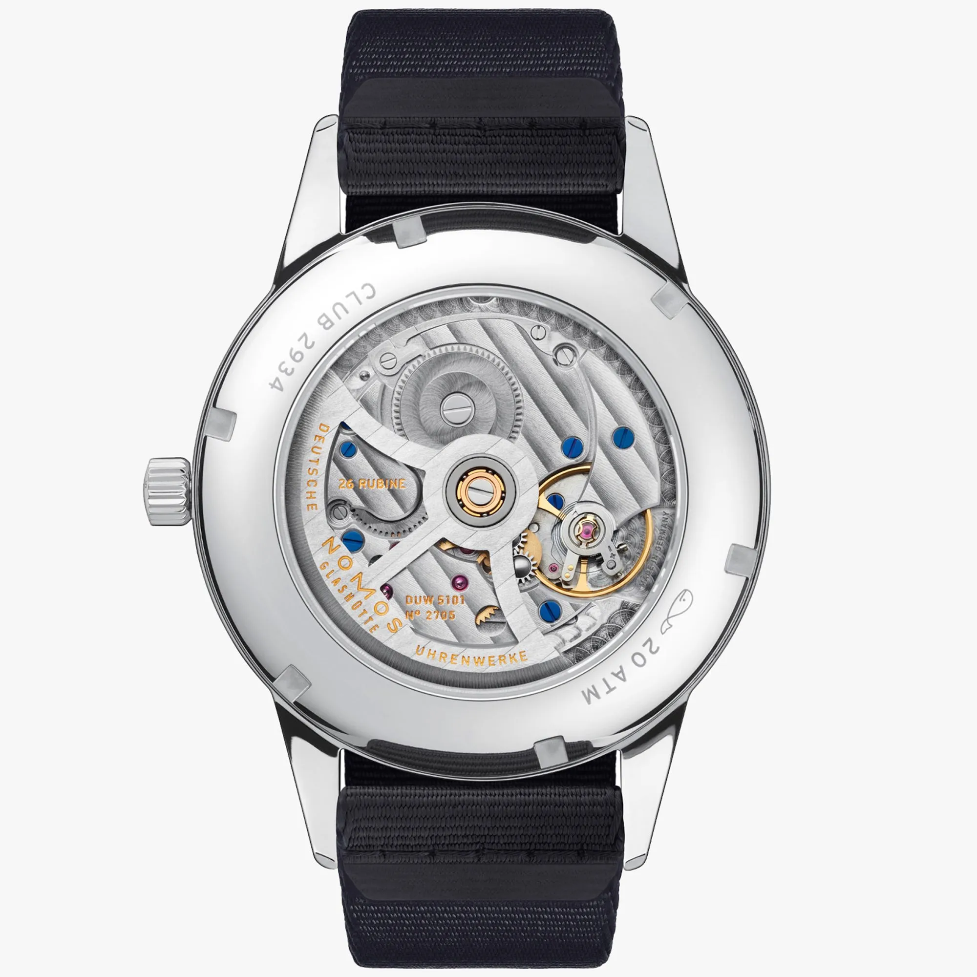 Nomos Glashutte Club Automat Datum Signalblau Sapphire Crystal Watch sold by Jura Watches product image thumbnail 2