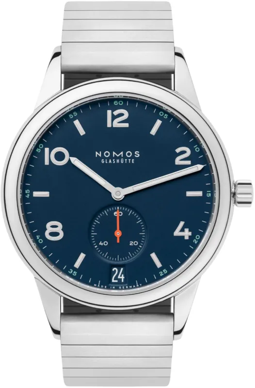 Nomos Glashutte Club Automat Datum Atlantik Sapphire Crystal Watch sold by Jura Watches