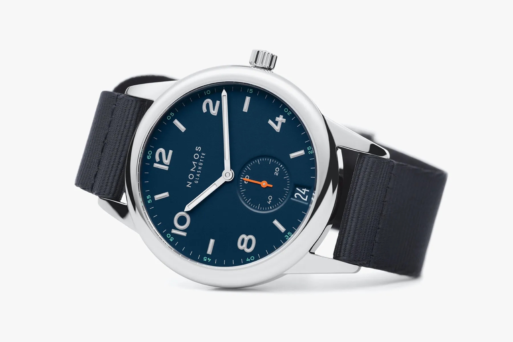 Nomos Glashutte Club Automat Datum Atlantik Sapphire Crystal Watch sold by Jura Watches product image thumbnail 5