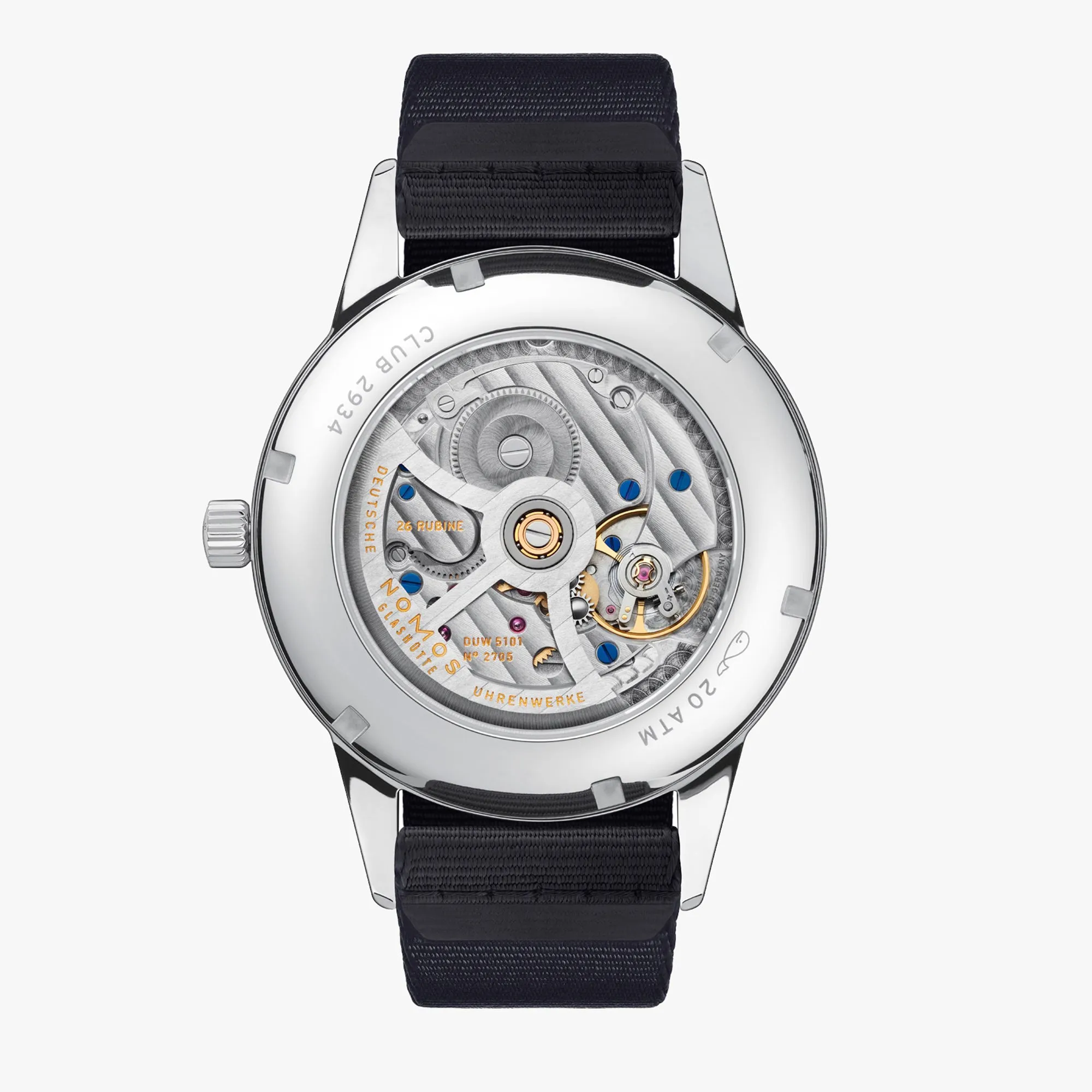 Nomos Glashutte Club Automat Datum Atlantik Sapphire Crystal Watch sold by Jura Watches product image thumbnail 2