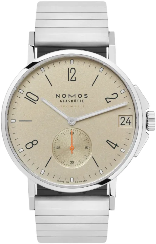 Nomos Glashutte Ahoi Neomatik 38 Date Sand Sapphire Crystal Watch sold by Jura Watches