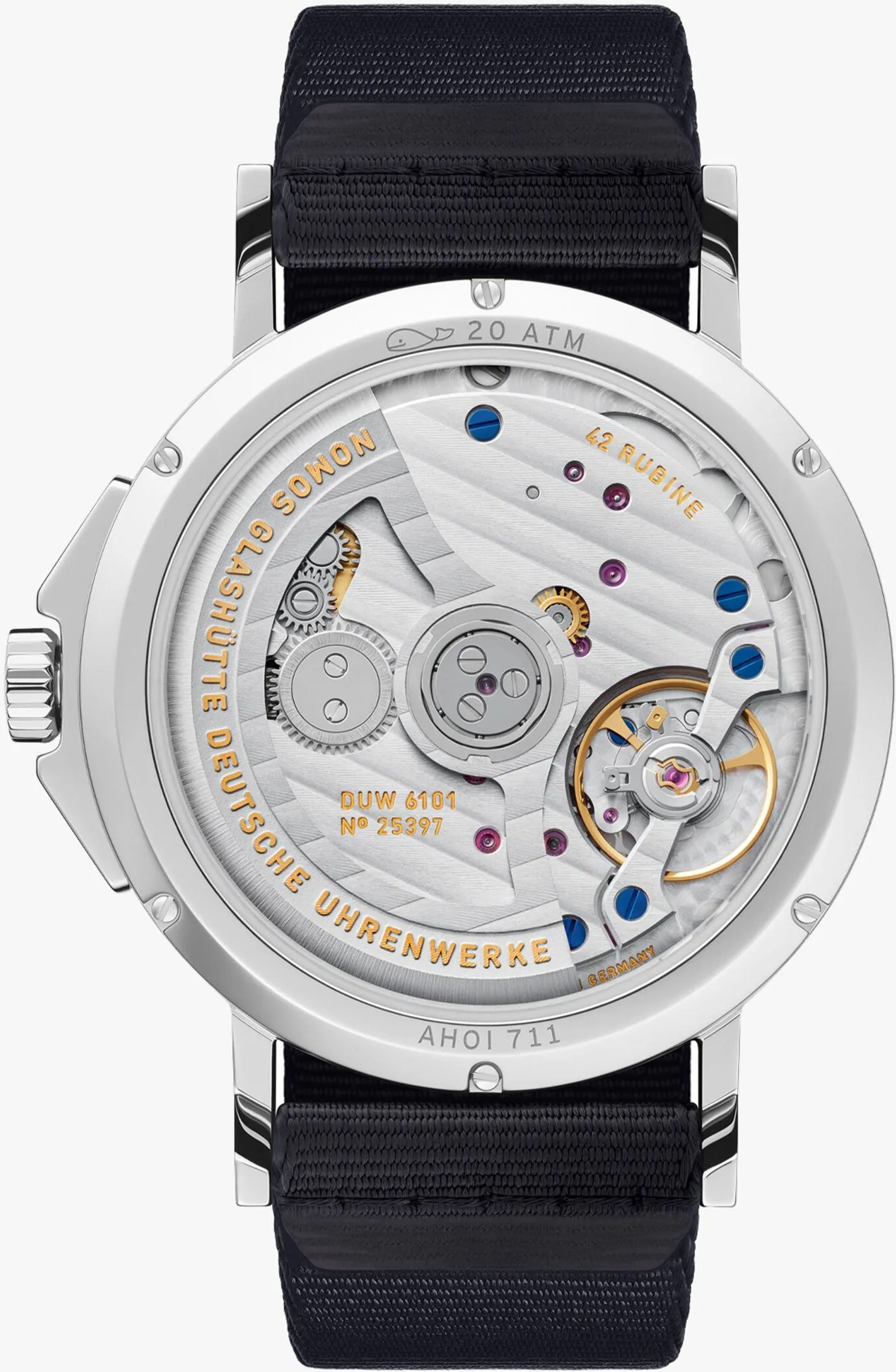 Nomos Glashutte Ahoi Neomatik 38 Date Atlantic Sapphire Crystal Watch sold by Jura Watches product image thumbnail 2