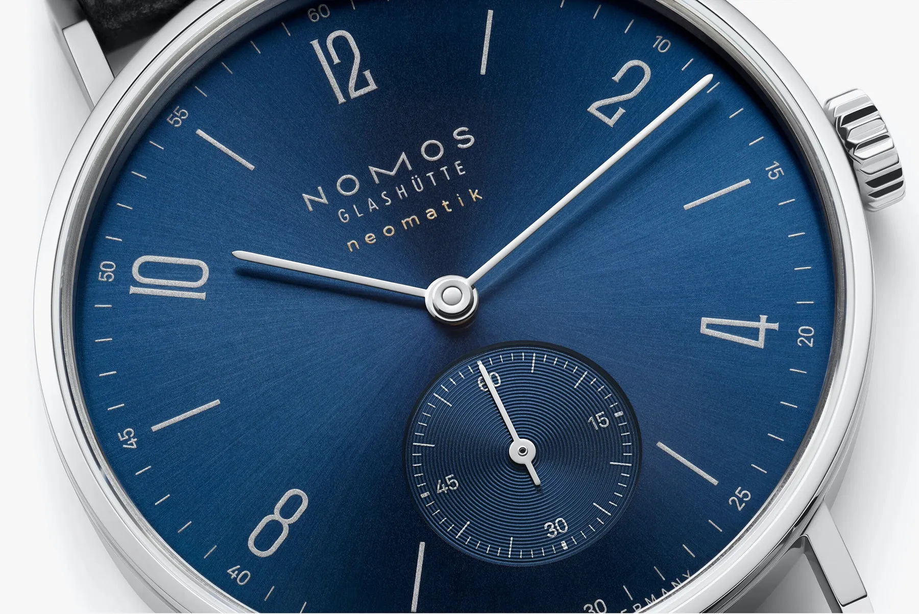 Nomos Glashutte Tangente Neomatik Blue Gold Sapphire Crystal Watch sold by Jura Watches product image thumbnail 3