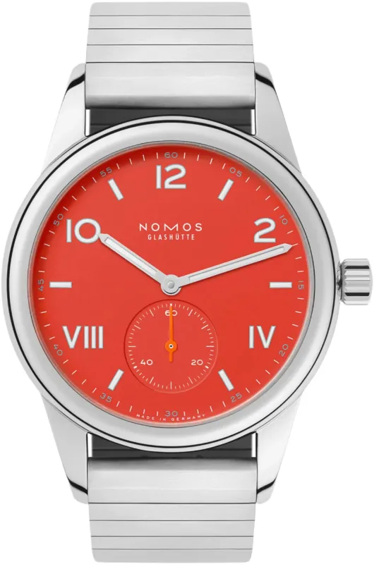 Nomos Glashutte Club Campus Nonstop Red Sapphire Crystal Watch sold by Jura Watches