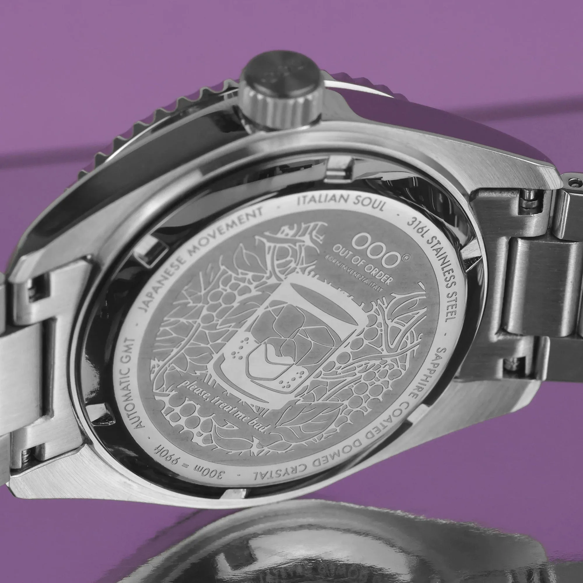 Out Of Order Shaker Dark Violet Automatic GMT Ultra Brushed Watch sold by Jura Watches product image thumbnail 5