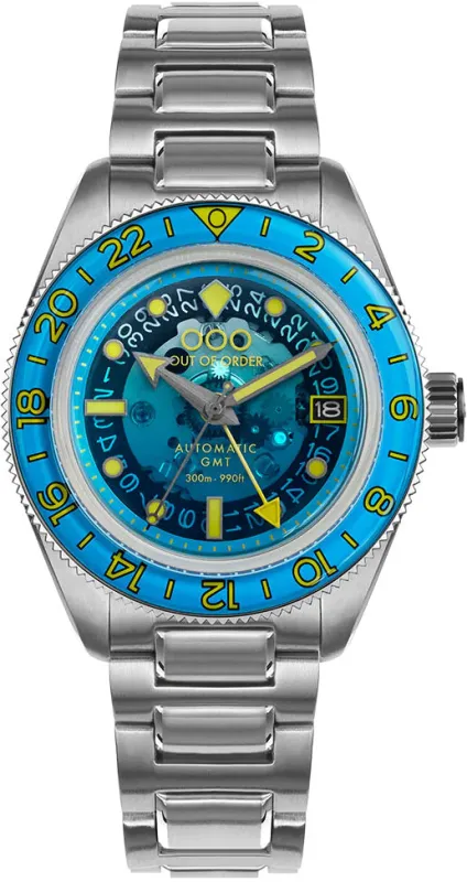 Out Of Order Shaker Angelo Azzuro Automatic GMT Limited Edition Watch sold by Jura Watches