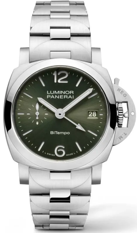 Panerai Luminor Quaranta BiTempo 40mm Green Watch made by Panerai