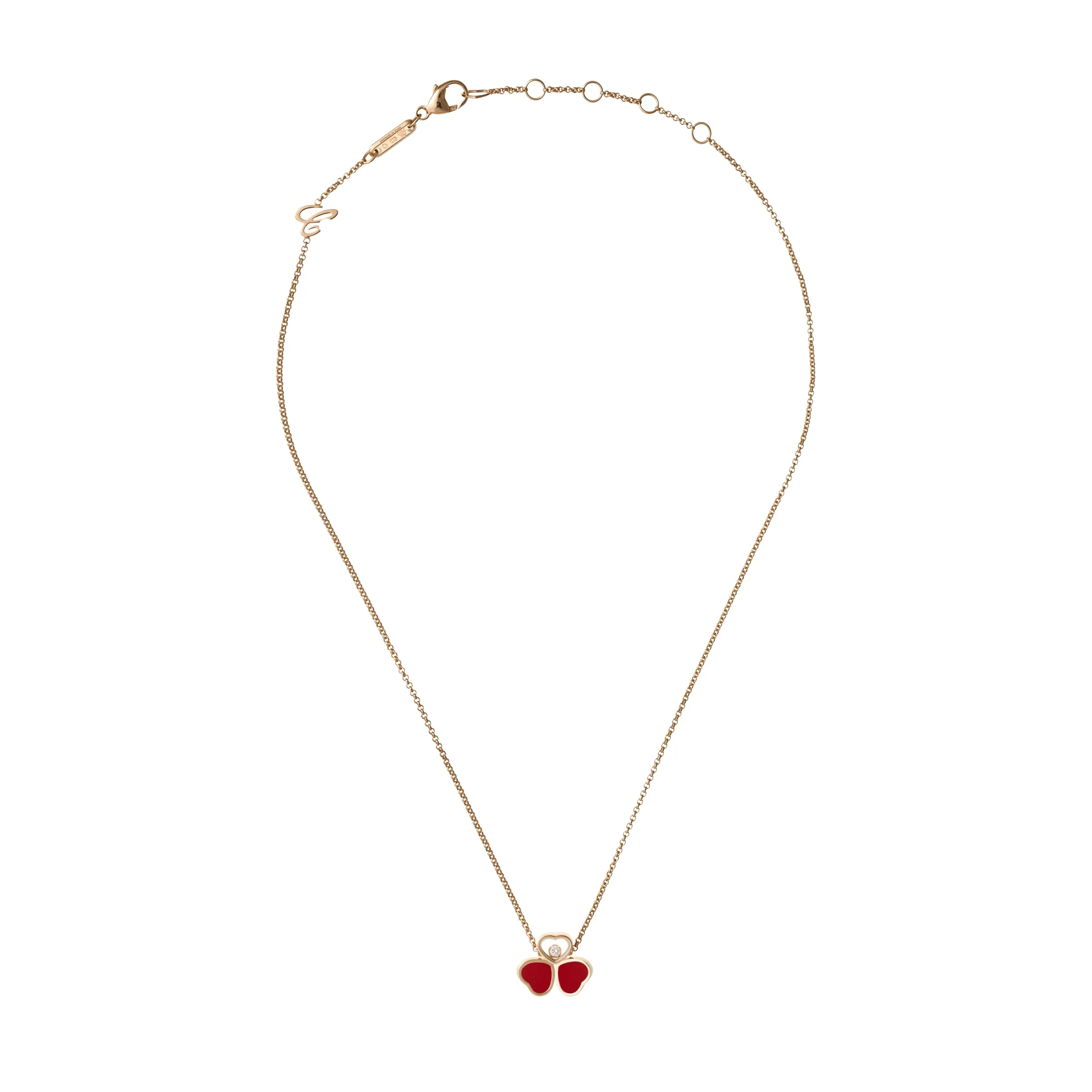 Chopard Happy Hearts Wings 18ct Rose Gold Red Stone Necklace sold by Jura Watches product image thumbnail 3