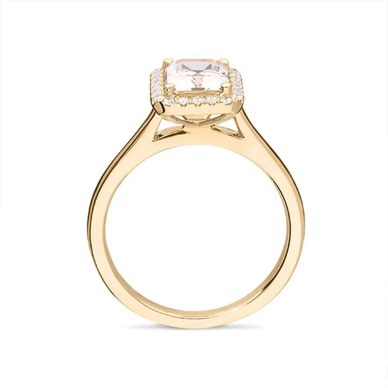 18ct Rose Gold 1.50ct Morganite Diamond Emerald Cut Ring sold by Jura Watches product image thumbnail 2