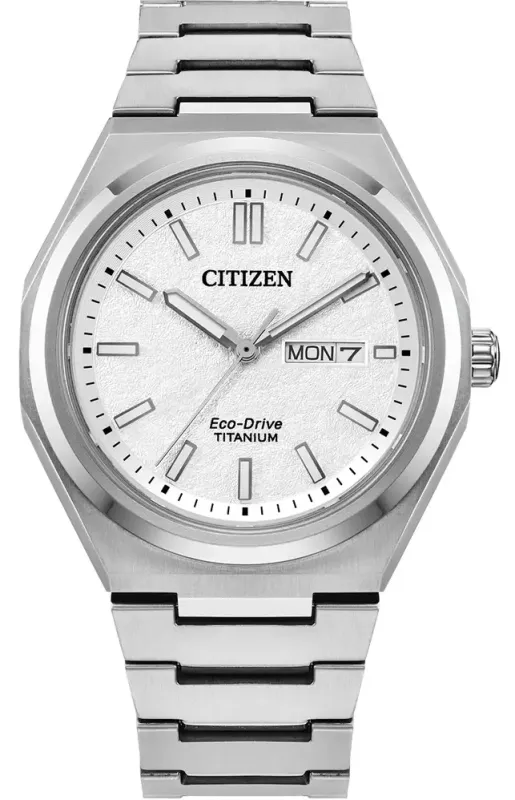 Citizen Super Titanium Zenshin Three Hands Textured White Watch sold by Jura Watches