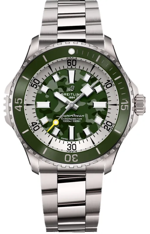 Breitling Pre-Owned Superocean Automatic 46 Super Diver Green Watch sold by Jura Watches