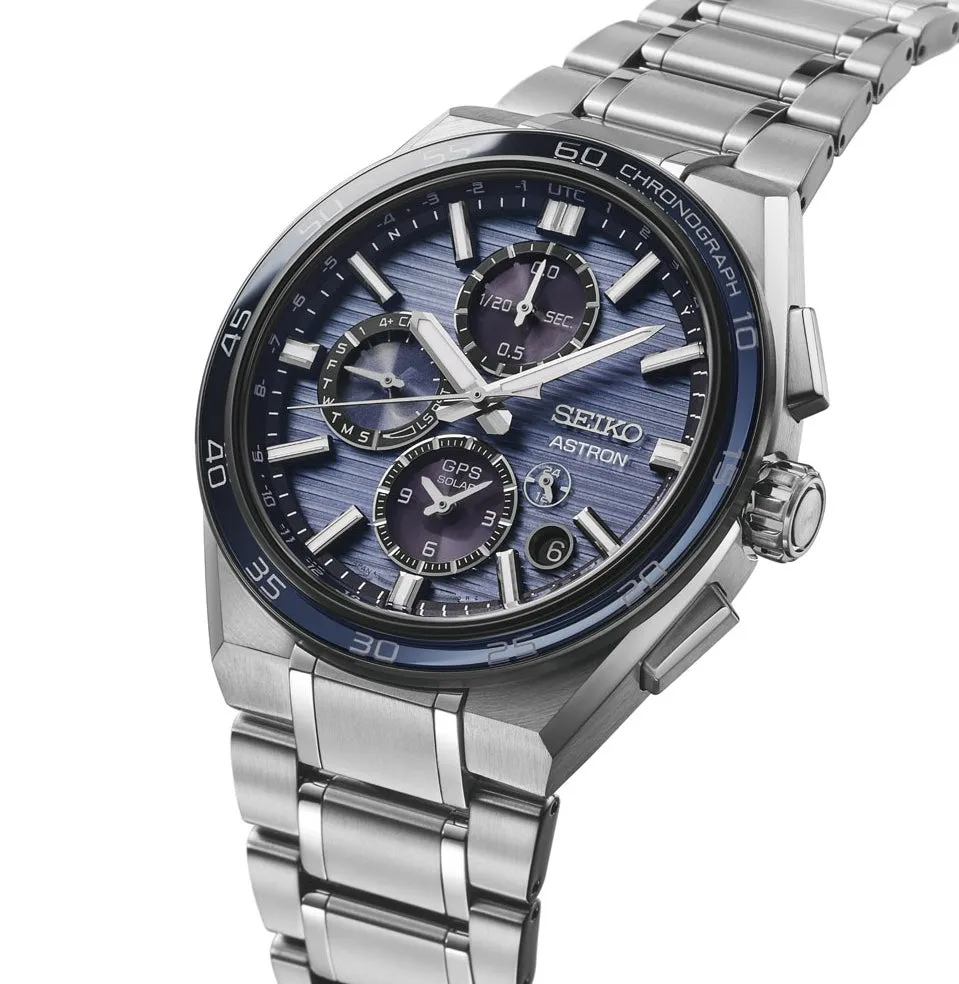 Seiko Astron Watch GPS Solar Dual Time Chronograph in Slate Blue sold by Jura Watches product image thumbnail 3