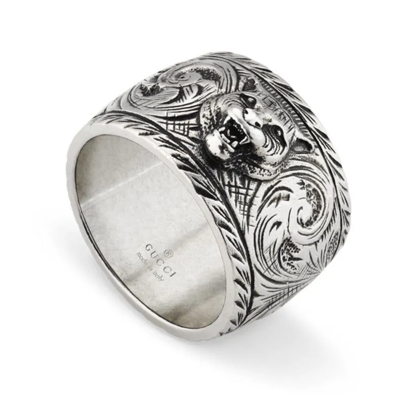 Gucci Feline Head Aged Sterling Silver Ring D sold by Jura Watches