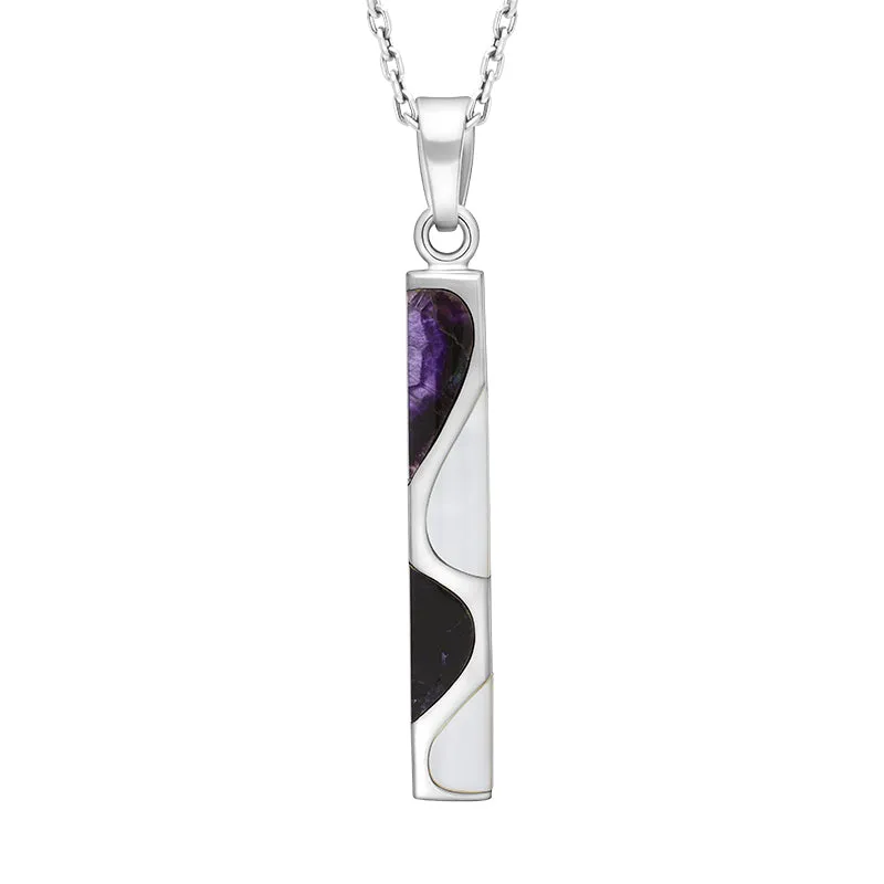 Sterling Silver Blue John Oblong Necklace D sold by Jura Watches