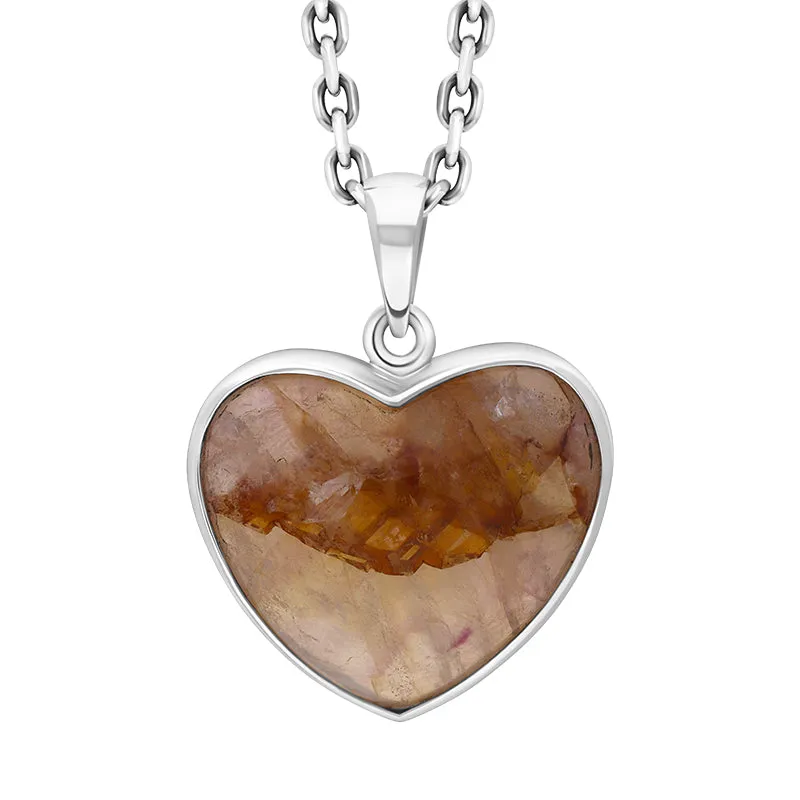 Sterling Silver Blue John Heart Pendant Necklace D sold by Jura Watches