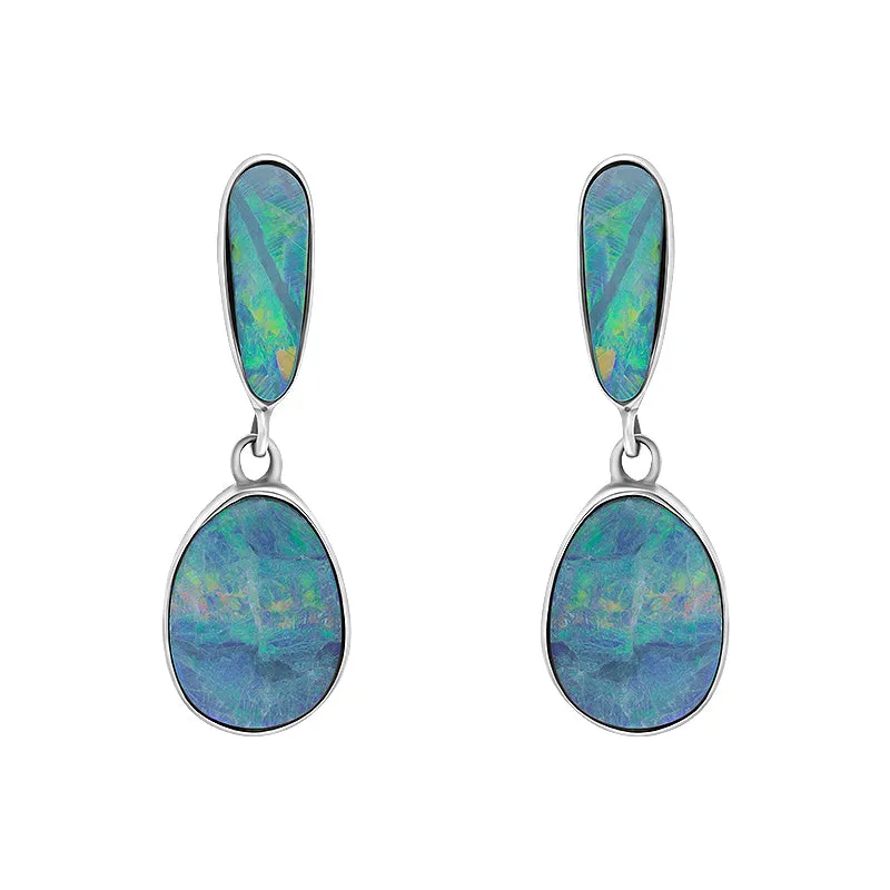 Sterling Silver Abstract Opal Doublet Drop Earrings D sold by Jura Watches