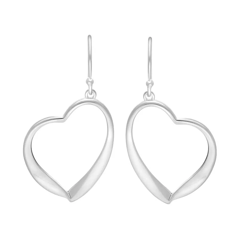 Sterling Silver Open Heart Drop Earrings D sold by Jura Watches