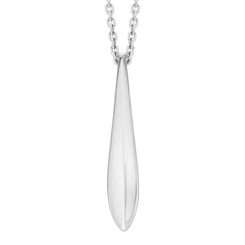 Sterling Silver Long Ridged Tear Drop Necklace D sold by Jura Watches