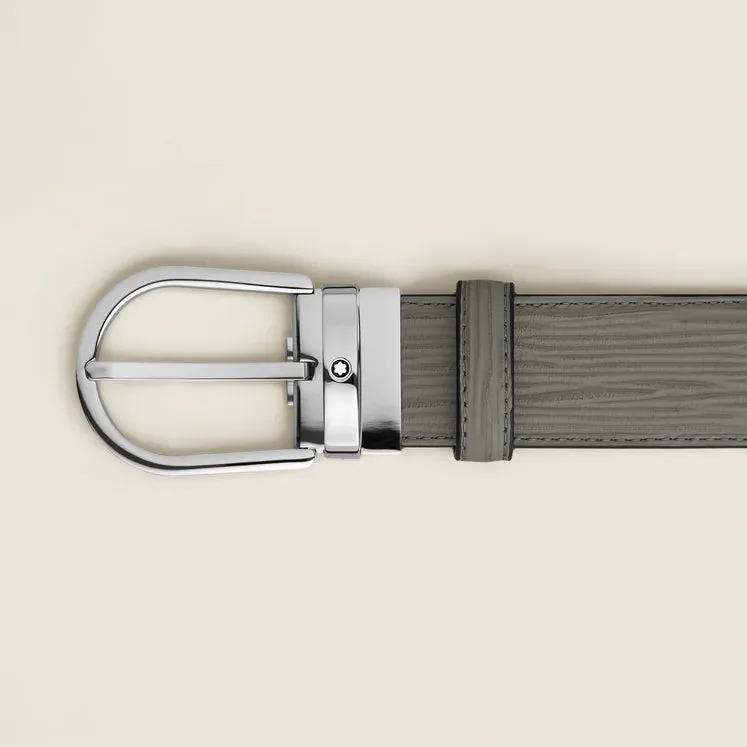 Montblanc Horseshoe Buckle Medium Grey 35mm Leather Belt sold by Jura Watches product image thumbnail 2