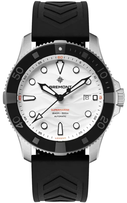 Bremont Supermarine 500M Polar White Rubber Watch sold by Jura Watches