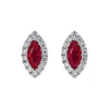 18ct White Gold 0.54ct Ruby Diamond Marquise Stud Earrings sold by Jura Watches