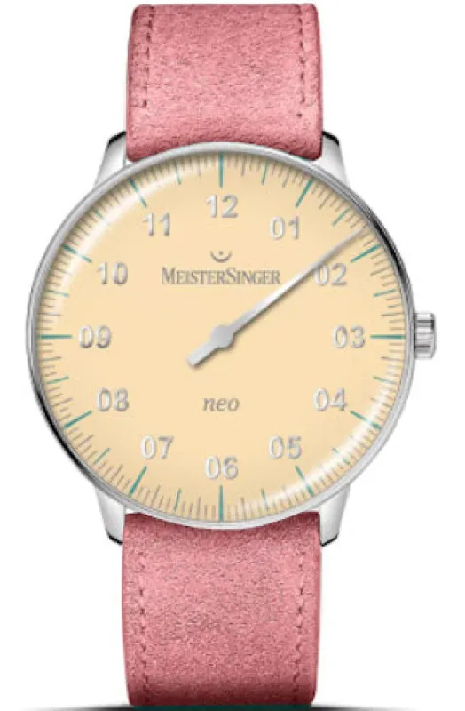 MeisterSinger Neo Special Light Yellow Old Rose Strap made by Jura Watches