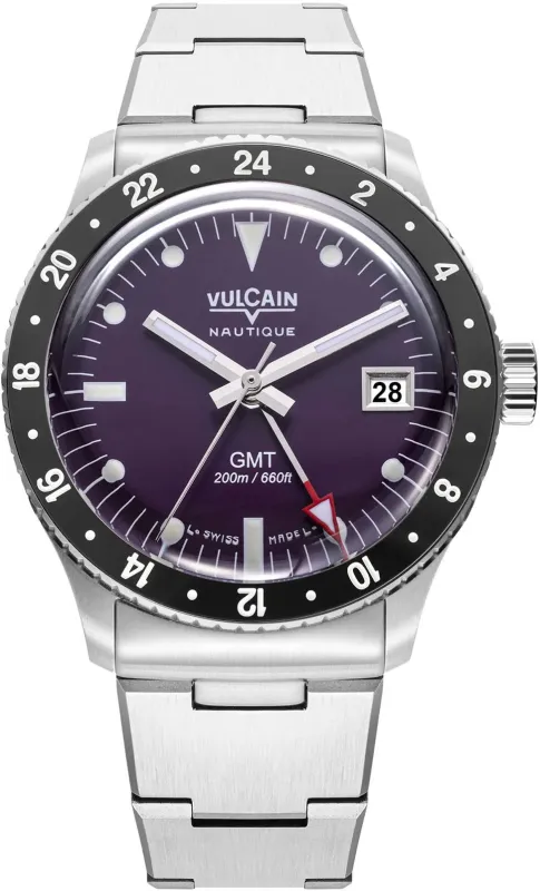 Vulcain Skindiver GMT Purple Bracelet Limited Edition Watch made by Jura Watches