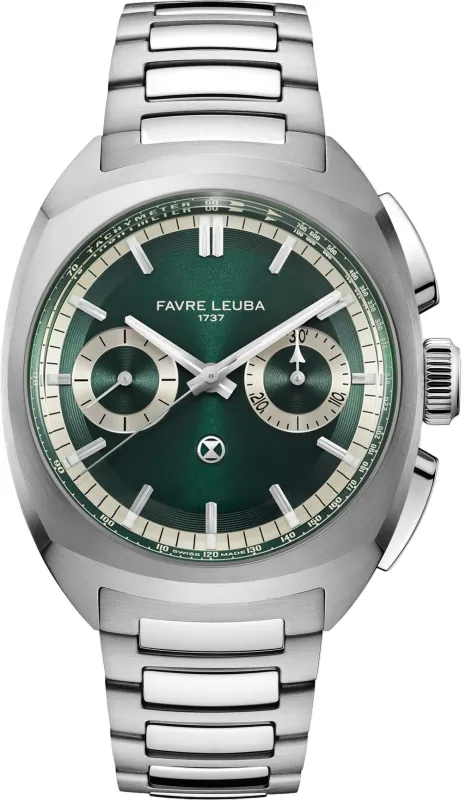 Favre Leuba Chief Chronograph British Racing Green Watch made by Jura Watches