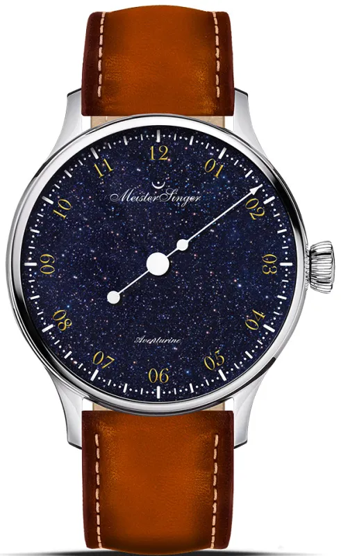 MeisterSinger Pangaea Aventurine Deep Blue Natural Glass Watch sold by Jura Watches