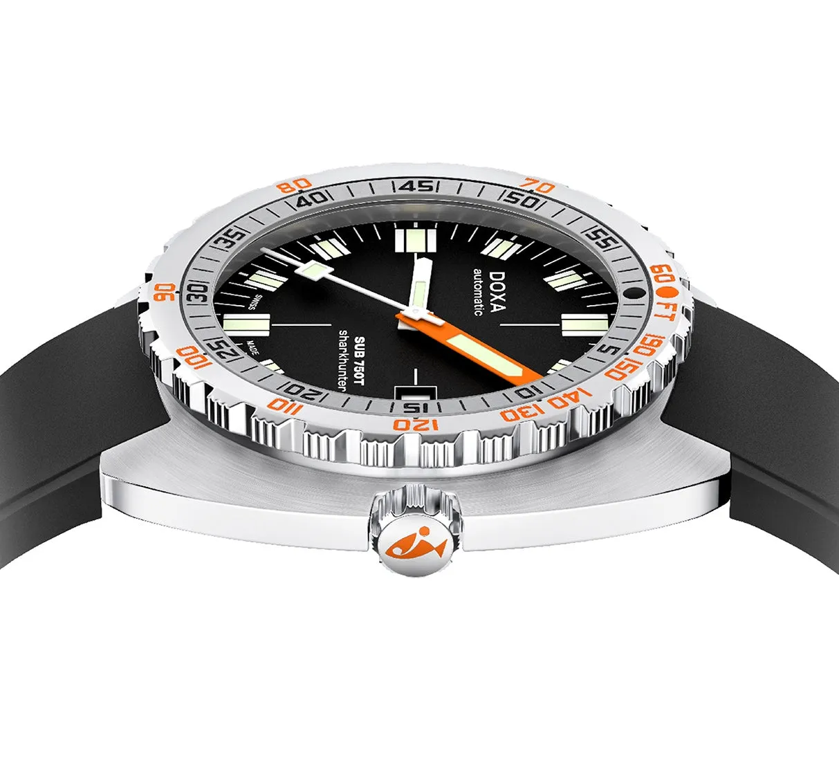 Doxa Sub 750T Sharkhunter Black Rubber Watch sold by Jura Watches product image thumbnail 3