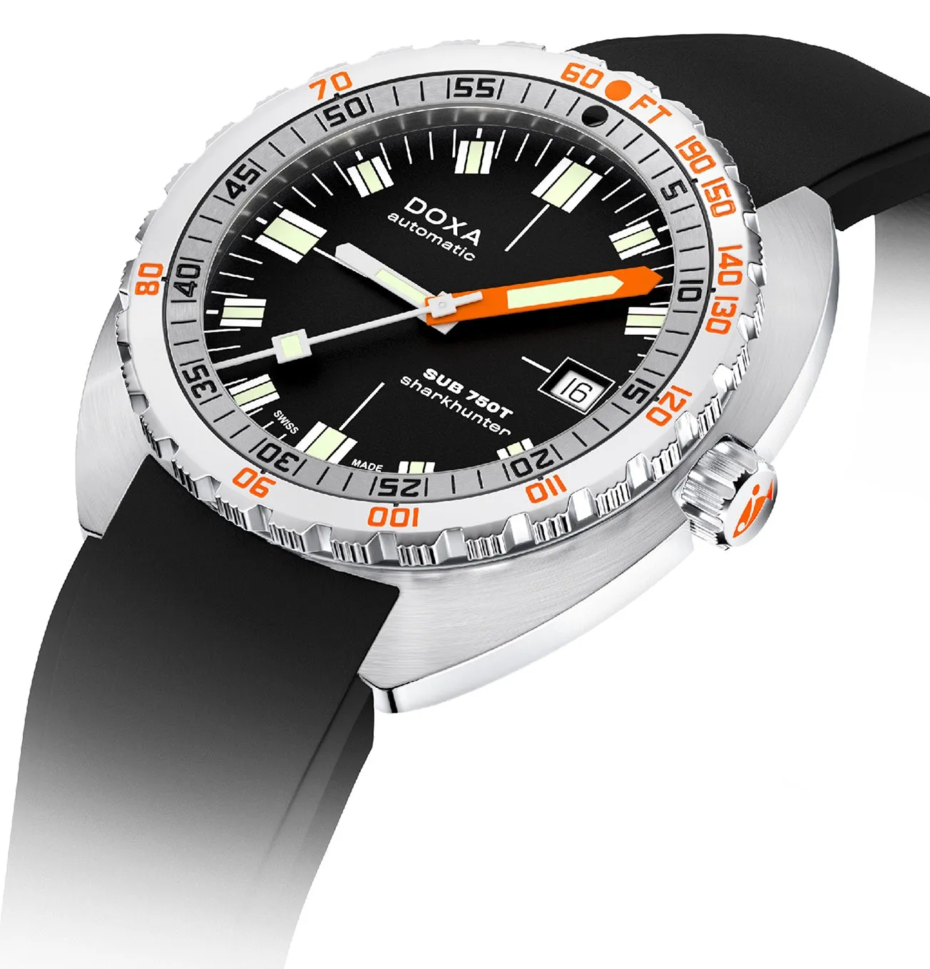 Doxa Sub 750T Sharkhunter Black Rubber Watch sold by Jura Watches product image thumbnail 2