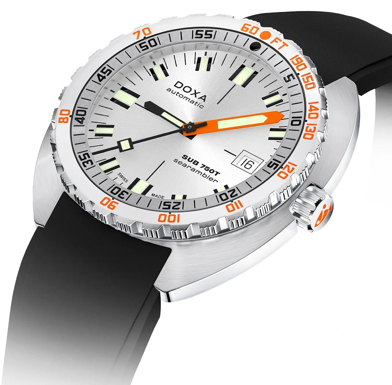 Doxa Sub 750T Searambler Black Rubber Watch sold by Jura Watches product image thumbnail 2