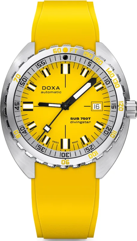 Doxa Sub 750T Divingstar Yellow Rubber  Watch sold by Jura Watches