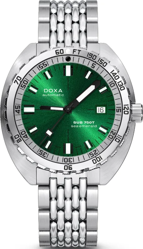 Doxa Sub 750T Sea Emerald Bracelet Watch sold by Jura Watches