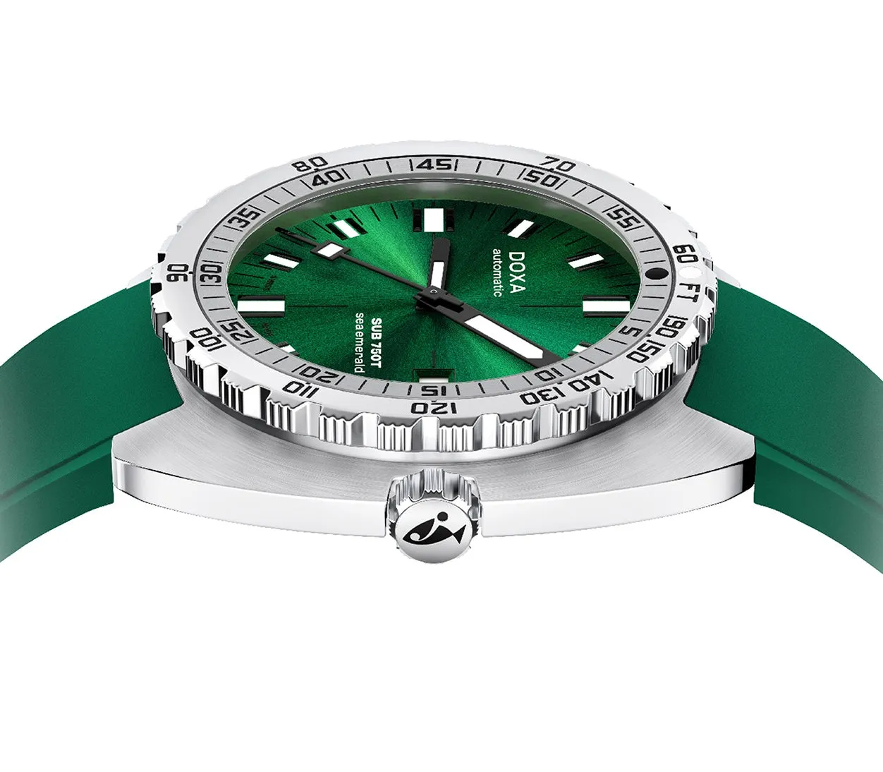 Doxa Sub 750T Sea Emerald Green Rubber Watch sold by Jura Watches product image thumbnail 3