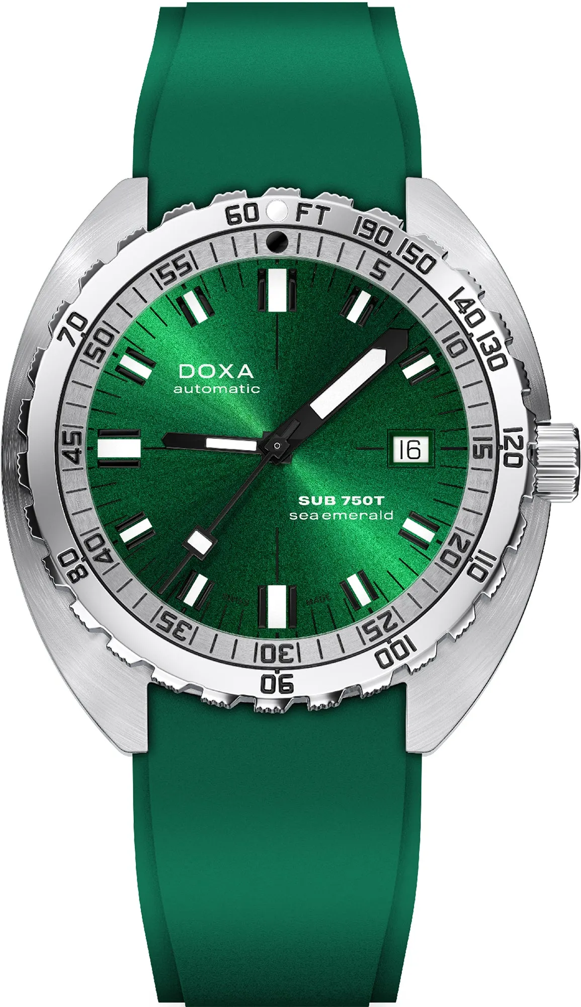 Doxa Sub 750T Sea Emerald Green Rubber Watch sold by Jura Watches