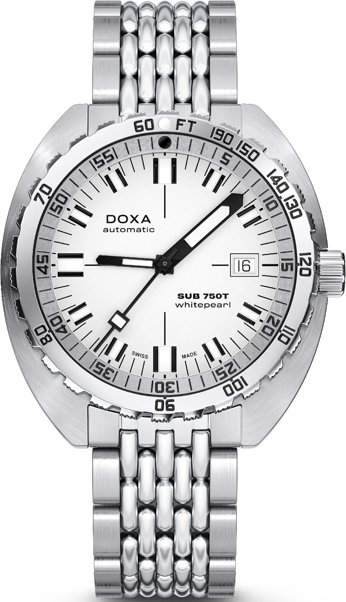 Doxa Sub 750T Whitepearl Bracelet Watch sold by Jura Watches