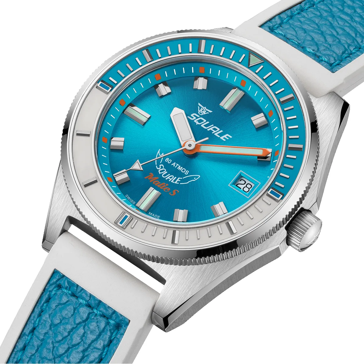 Squale Matic S Light Blue HydroLeather Watch sold by Jura Watches product image thumbnail 4