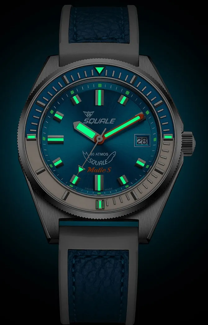 Squale Matic S Light Blue HydroLeather Watch sold by Jura Watches product image thumbnail 3