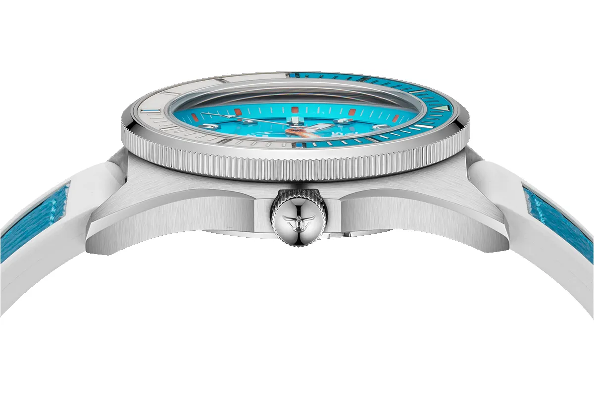 Squale Matic S Light Blue HydroLeather Watch sold by Jura Watches product image thumbnail 5