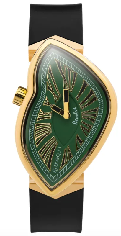 Exaequo Revolve Melting IP Yellow Gold Green Dial Watch sold by Jura Watches