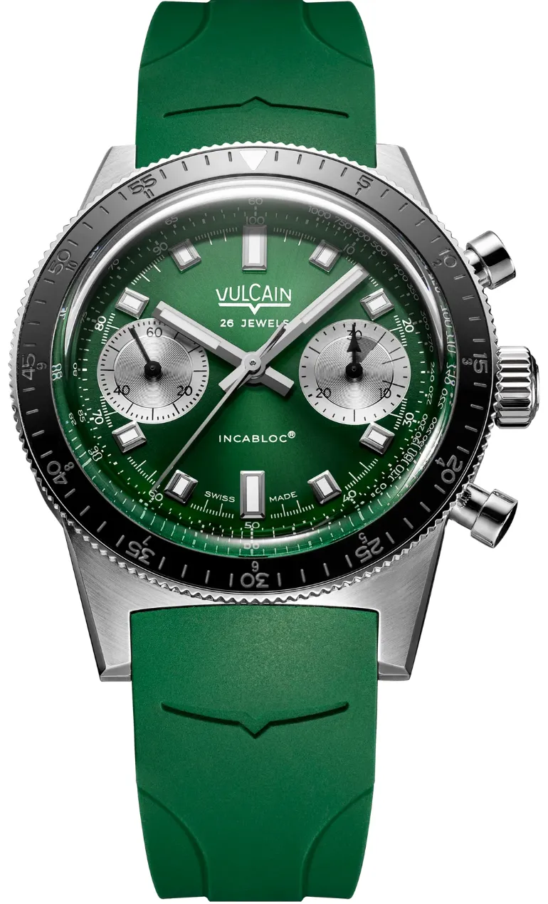 Vulcain Skindiver Chronograph Green Rubber Limited Edition Watch sold by Jura Watches